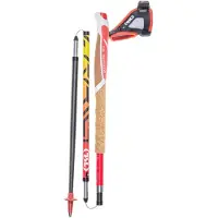 TSL Outdoor Carbon 4 Cork Cross Fire Opvouwbare 4-spaaks Trailstokken Geel/Rood || Maat: 130