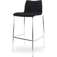Workliving Verona Barkruk 75 cm - Zwart Mirage - Chroom onderstel