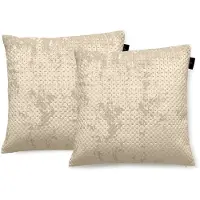 Linnick Sierkussens Velvet - Beige - Sierkussens 50x50cm - Set van 2 Kussens - 100% Velvet Voorzijde - 100% Micropercal Achterzijde
