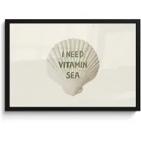 PosterMonkey Poster in lijst - Fotolijst 60x40 cm - Posters - Schelp - Quote - Groen - Posterlijst zwart - Decoratie - Wanddecoratie woonkamer - Muurdecoratie slaapkamer