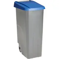 Sunware Afvalcontainer/rolemmer Basic - blauw - 110 liter - 57 x 42 x 88 cm - huis/tuin afval scheiden
