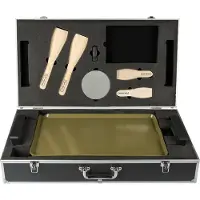 Bourgini Plaat van Aad - Deluxe Grillplaat - 46x30cm - PFAS vrij Keramisch - met Opbergkist - extra dikke plaat - extra lang snoer