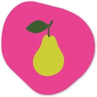 MuchoWow Organische wanddecoratie 60x60 cm - Organisch schilderij Illustratie - Fruit - Peer - Groen - Muurdecoratie woonkamer - Kamer decoratie - Schilderijen - Muurcirkel aesthetic