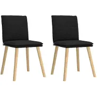 vidaXL Eetkamerstoelen 2 st stof zwart