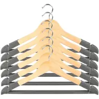 Urban Living Kledinghangers Nordic - grijs - 12x stuks - hout - garderobe hangers