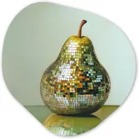 MuchoWow Organische wanddecoratie 60x60 cm - Organisch schilderij Fruit - Disco - Art - Glitter - Muurdecoratie woonkamer - Kamer decoratie - Schilderijen - Muurcirkel aesthetic