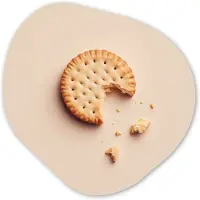 MuchoWow Organische wanddecoratie 90x90 cm - Organisch schilderij Koekje - Kruimels - beige - Muurdecoratie woonkamer - Kamer decoratie - Schilderijen - Muurcirkel aesthetic
