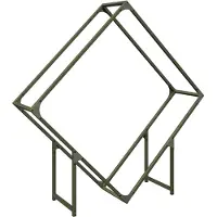 vidaXL Brandhoutrek 100x25x100 cm koudgewalst staal olijfgroen