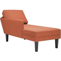vidaXL Chaise longue met kussen corduroy stof rood oranje