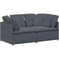 vidaXL Modulaire bank met kussens fluweel donkergrijs