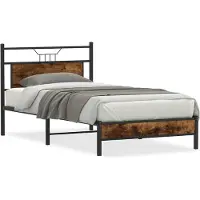 vidaXL Bedframe zonder matras hout gerookt eikenkleurig 100x190 cm