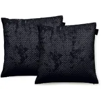 Linnick Sierkussens Velvet - Black - Sierkussens 50x50cm - Set van 2 Kussens - 100% Velvet Voorzijde - 100% Micropercal Achterzijde