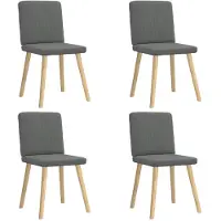 vidaXL Eetkamerstoelen 4 st stof donkergrijs