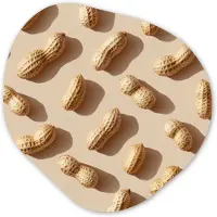 MuchoWow Organische wanddecoratie 60x60 cm - Organisch schilderij Pinda's - Patroon - Beige - Muurdecoratie woonkamer - Kamer decoratie - Schilderijen - Muurcirkel aesthetic