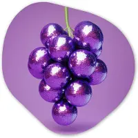 MuchoWow Organische wanddecoratie 60x60 cm - Organisch schilderij Druif - Disco - Glitter - Paars - Muurdecoratie woonkamer - Kamer decoratie - Schilderijen - Muurcirkel aesthetic