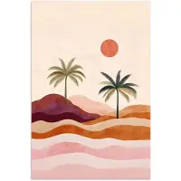 PosterMonkey Poster 120x180 cm - Palmbomen - Abstract - Zon - Heuvels - Posters - Kamer decoratie - Wanddecoratie woonkamer - Muurdecoratie slaapkamer XXL