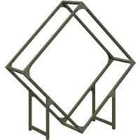 vidaXL Brandhoutrek 80x25x80 cm koudgewalst staal olijfgroen