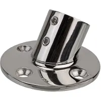 Jero Marine Railingsteun 25mm 60 graden met Ronde Voet Rvs