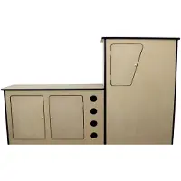 Monster MDF Camper Keuken Blok - Onbewerkt - ingebouwd wijnrek - 18 mm MDF - eenvoudige montage