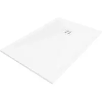 Mexen Stone+ rechthoekige composiet douchebak 120 x 80 , wit, witte afdekking - 44108012-W