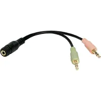 Logilink CA0020 0.15m 3.5mm 2 x 3.5mm Zwart audio kabel