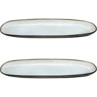 Medard de Noblat - Shadow Nacre - Grote ovale schaal - 35.5 x 14 cm - 2 delig - Stoneware
