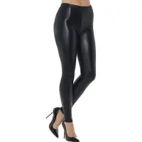 Smiffys Mooie zwarte metallic disco legging uit de jaren 80
