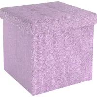 Intirilife opvouwbaar krukje 38x38x38 cm in lotus rosa stoel poef met opbergruimte en deksel van stof opbergbox kist