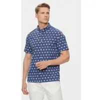 Tommy Hilfiger Mini Palm Print Shirt Desert Sky/multi Maat: M | Casual Overhemden Outlet | Heren | Blauw