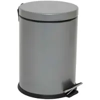 EFOR Prullenbak | Kleurrijk | Pedaalemmer | 5 l | Chique Design | Kleine RVS Pedaal Afvalemmer | Grijs