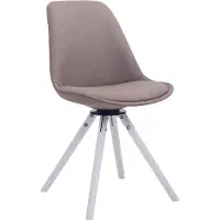 CLP Troyes Bezoekersstoel - Stof taupe wit