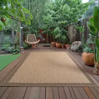 Muratap Timber solid buitenkleed – indoor & outdoor, jute-look vloerkleed,