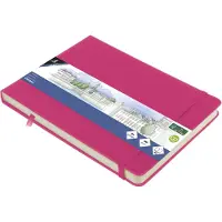 Kangaro schetsboek - A5 landscape - hot pink - met elastiek en lint