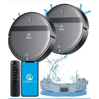 CLeanwise Henk Duo Pack – 2× Robotstofzuiger met dweilfunctie en laadstation – 4500 Pa zuigkracht, app- en spraakbediening – ideaal voor huisdieren, harde vloeren & tapijt