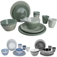 Bo Camp - Servies - Mix & Match- 16 Stuks - Groen