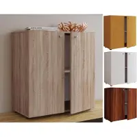VCM Houten ladekast dressoir hoogslaper dressoirkast Vandol 1 draaideuren Houten ladekast dressoir hoogslaper dressoirkast Vandol 1 draaideuren
