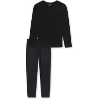 Schiesser Pyjama lang 'UNCOVER Night' zwart