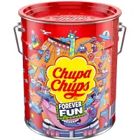 Chupa Chups The Best of Tin - Snoep - o.a. Cola, Aardbei, Appel & Aardbeiroomsmaak - 1x150stuks
