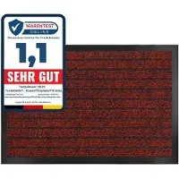 Karat Dura Deurmat - Robuust & Duurzaam - In vele Maten en Kleuren - Antislip Schoonloopmat - Voor Binnen en Buiten - Rood - 100 x 120 cm