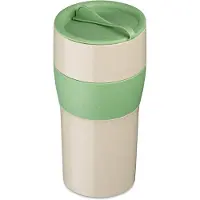 Koziol Herbruikbare Koffiebeker, 0.7 L, Natuur Blad Groen, Organic Bio-Circular - | Aroma To Go XL