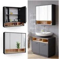 Vicco Beatrice Badkamerspiegelkast – 80 x 72 cm Antraciet