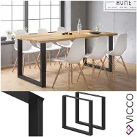Vicco Tafelpoten Zwart 80 x 72 cm Vierkant, Model 29107