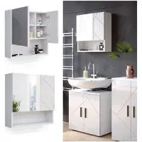 Vicco Irma Badkamerspiegelkast – 54 x 55 cm Wit Hoogglans