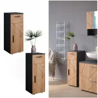 Vicco Irma Halfhoge kast – 30 x 81 cm Eik goud/antraciet