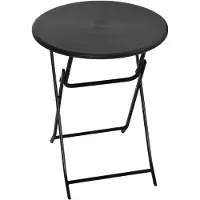 Aosom tuintafel, inklapbare tafel van rundleer, diameter 60 cm, bijzettafel voor 2 personen