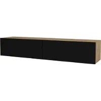 En.casa Tv-meubel Toivakka zwevend 135x31x25 cm eiken en zwart