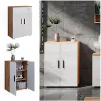 Vicco Irma Halfhoge kast – 60 x 81 cm Goldkraft eiken/wit hoogglans