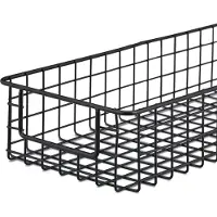 Relaxdays draadmand set van 3 - opbergmand metaal - hangende mand zwart - badkamermand