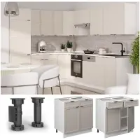 Vicco Fame-Line Keukenonderkast – 80 cm zonder werkblad GrijsBeige