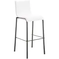 CLP barkruk Avola, lederlook, plat model, breedte 78 cm, metalen frame, kleur zwart | verkrijgbaar in de kleur wit